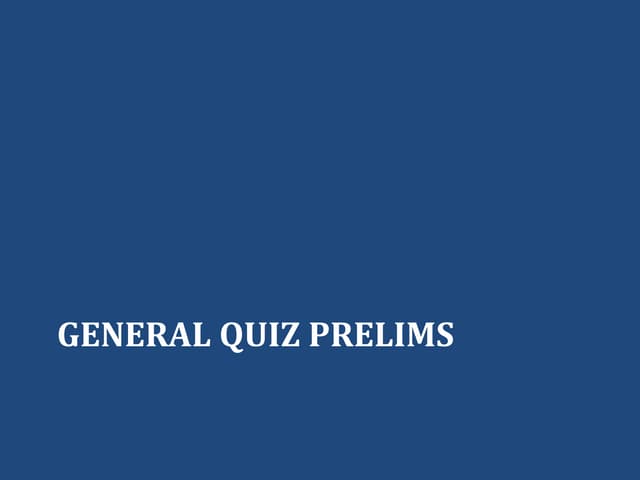 Tech Nidarshan 2012 General Quiz Prelims [Answers]