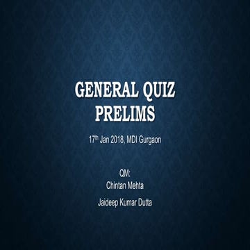 General Quiz Prelims, MDI