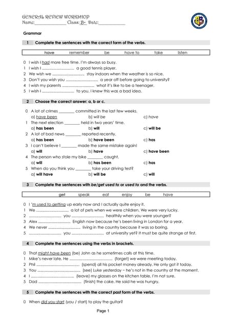 General workshop review for b+ learners