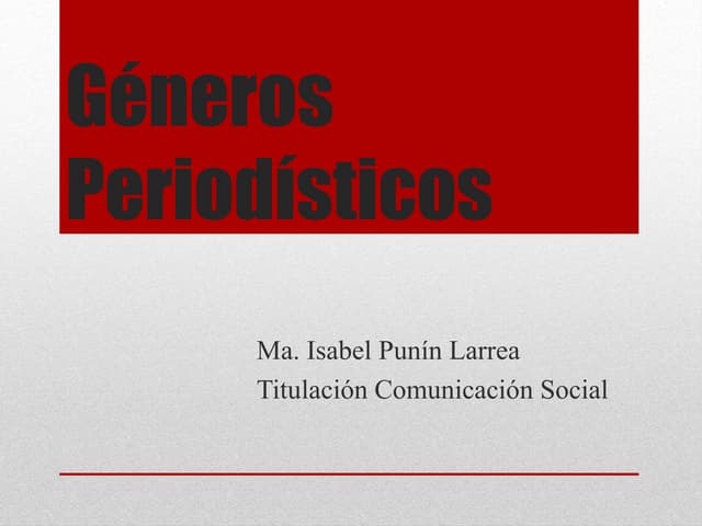 Generos periodisticos