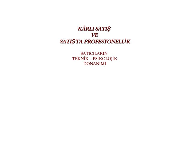 Etkili Satış Teknikleri