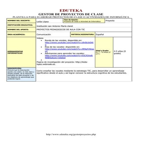 Gestor plantillaproyectoactividadleida