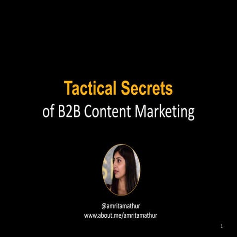 Tactical Secrets of B2B Content Marketing
