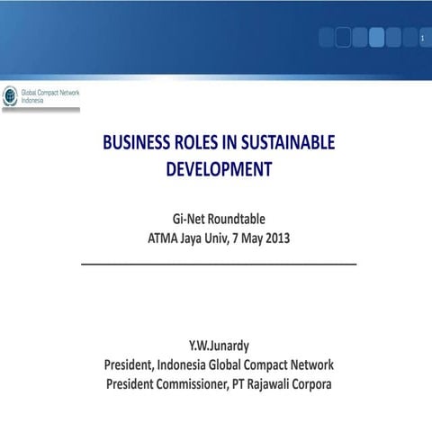 GI Net 10 - Business Roles in Sustainable Development