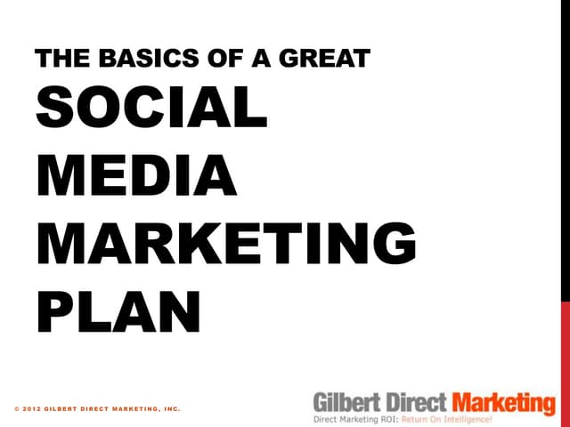 A simple basic social media plan anyone can use...