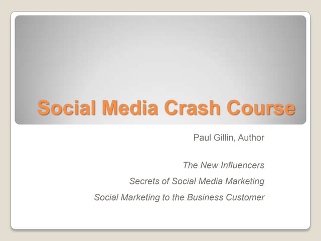 Social Media Crash Course