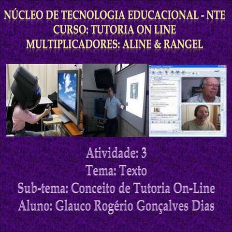 Glauco Rogerio sobre Tutoria On-Line