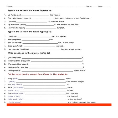 to be Going to-exercises