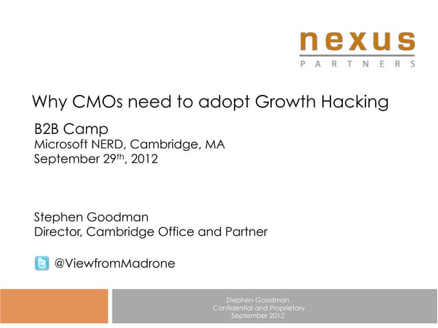 Why CMOs need to adopt Growth Hacking
