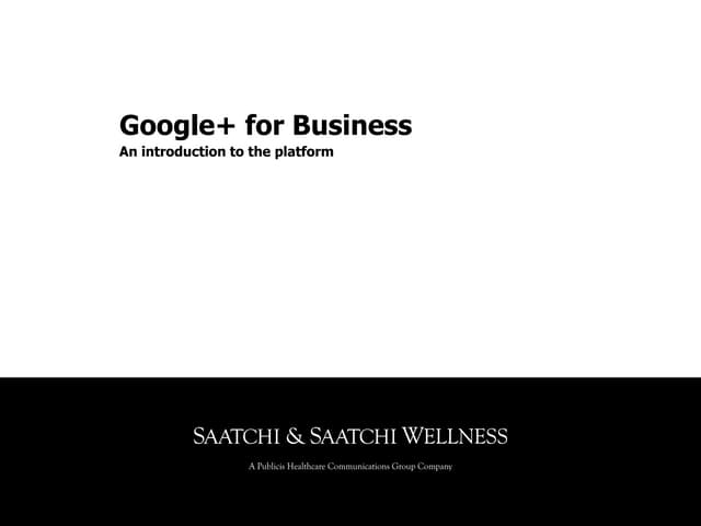 Google+ for business