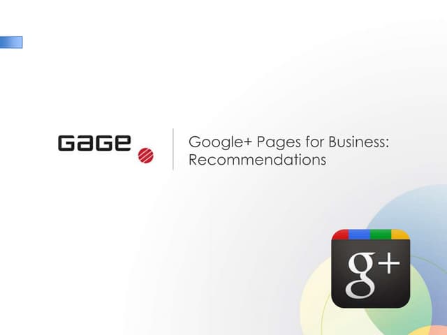 Google+ Pages for Business: Recommendations