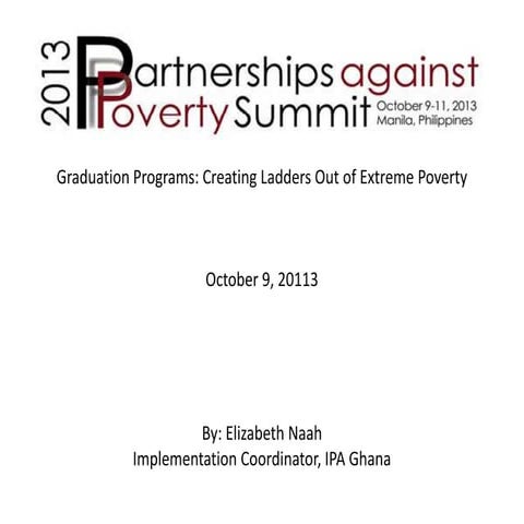 Graduation programs   creating ladders out of extreme poverty elizabeth naah