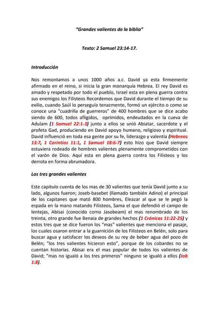 Grandes valientes de la biblia