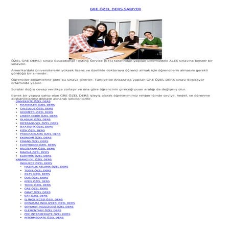 Gre özel ders sariyer