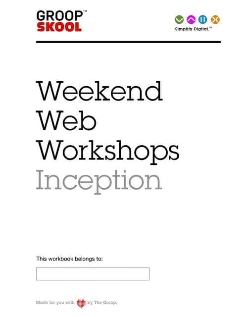 Groop Skool Workbook: Inception 42911