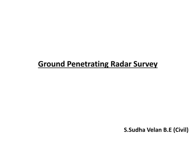 Ground Penetrating Radar Survey 