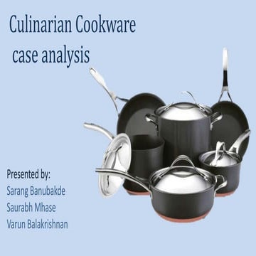 Culinarian Cookware case study analysis