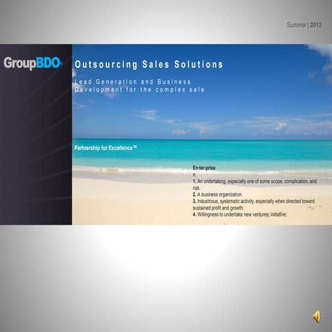GroupBDO | Lead Generation for BPO Summer 2013 pp
