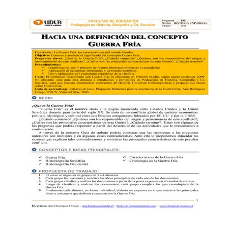 Guía de trabajo nº 1 definición guerra fría