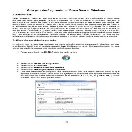 Guia para desfragmentar discos en Windows 7