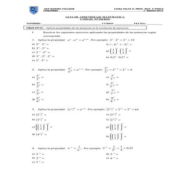 Guia potencias propiedades
