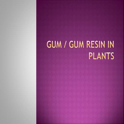 Gum resins in plants