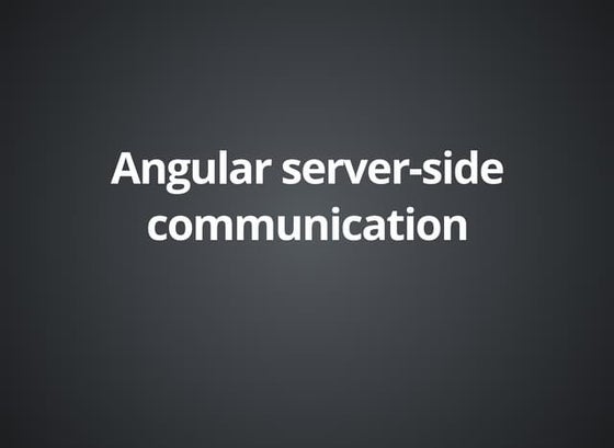 Angular server-side communication