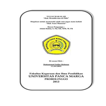 Hak memilih dan di pilih