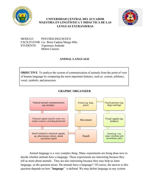 Handout animal language