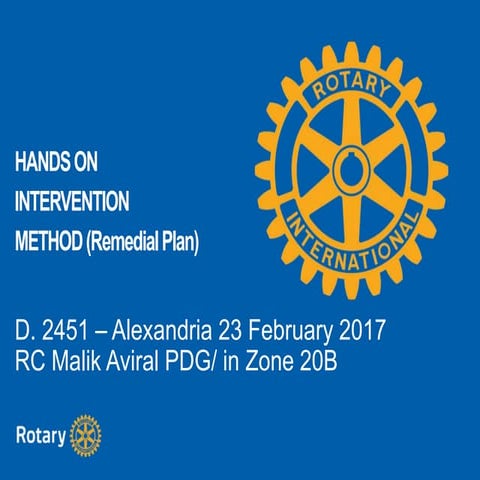 Hands on intervention  method