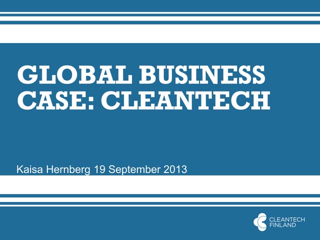 Global business - case cleantech