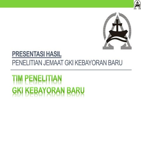 Hasil Penelitian Jemaat GKI KB 2011