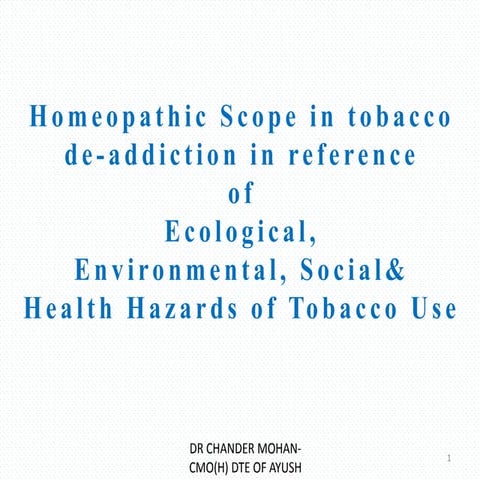 Hazards of tobacco