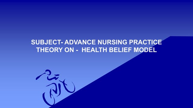HEALTH BELIEF MODEL