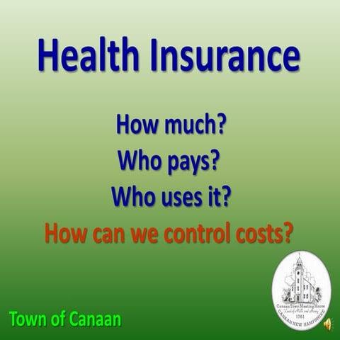 Health Costs: Canaan NH Public Forum