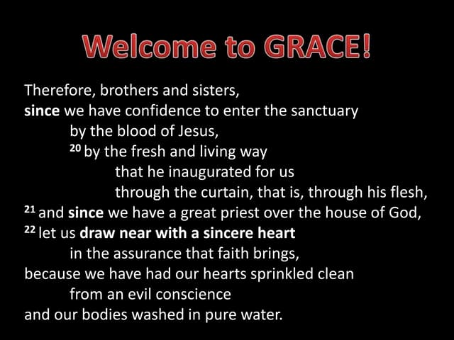 Hebrews 10 vv 19 to 25