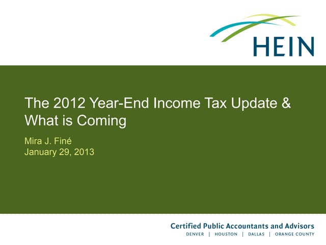 2012 Year-End Income Tax Update 