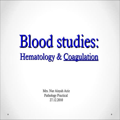 Hema practical 03 coagulation