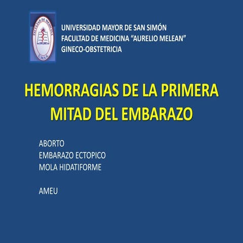 Hemorragias de la primera mitad del embarazo