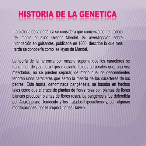 Historia de la genetica