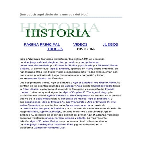 Historia de los age of empires