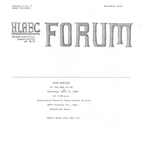 HLABC Forum: November 1983