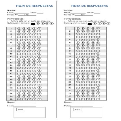 Hoja de respuestas d 26p