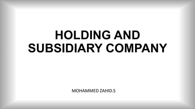 Holding and subsidiary company.