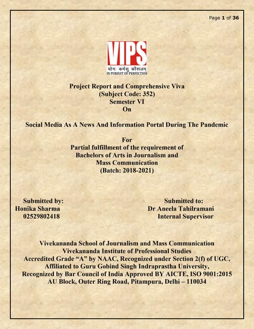 Research Paper on Social Media As A News And Information Source