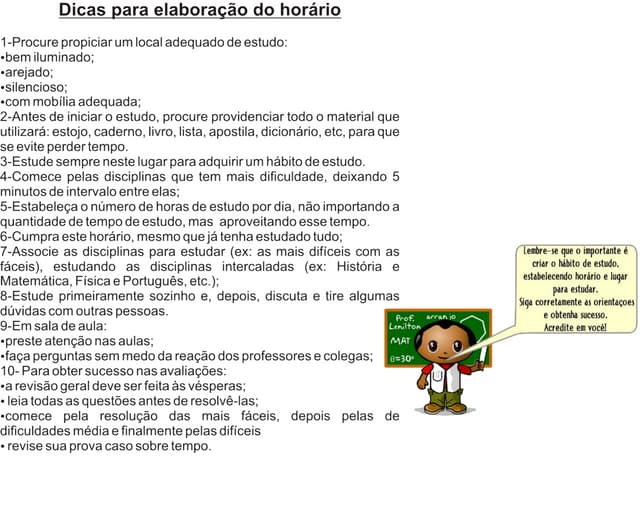 Horário De Estudos