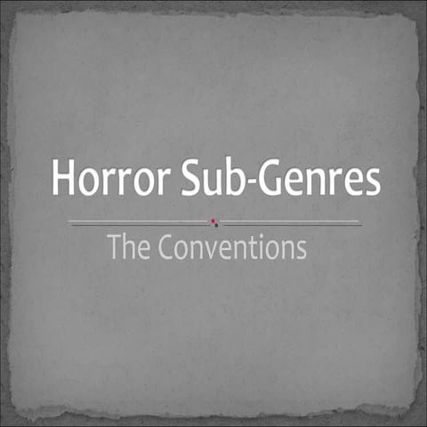 Horror Sub-Genres 