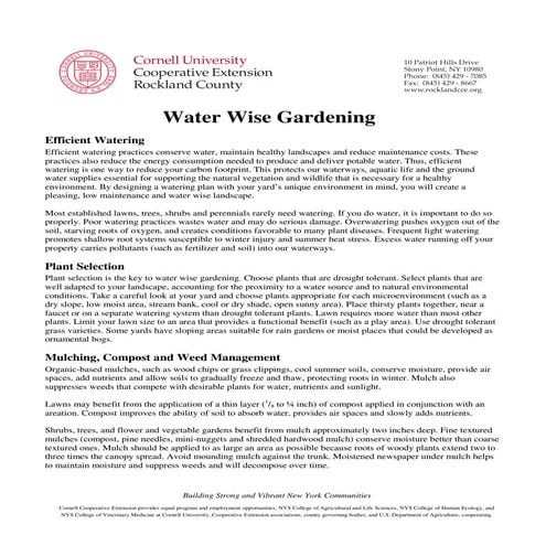 Water Wise Gardening - Cornell University