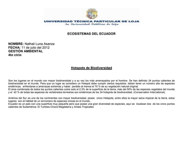 Hotspots de Biodiversidad