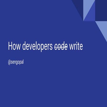How developers write documentation
